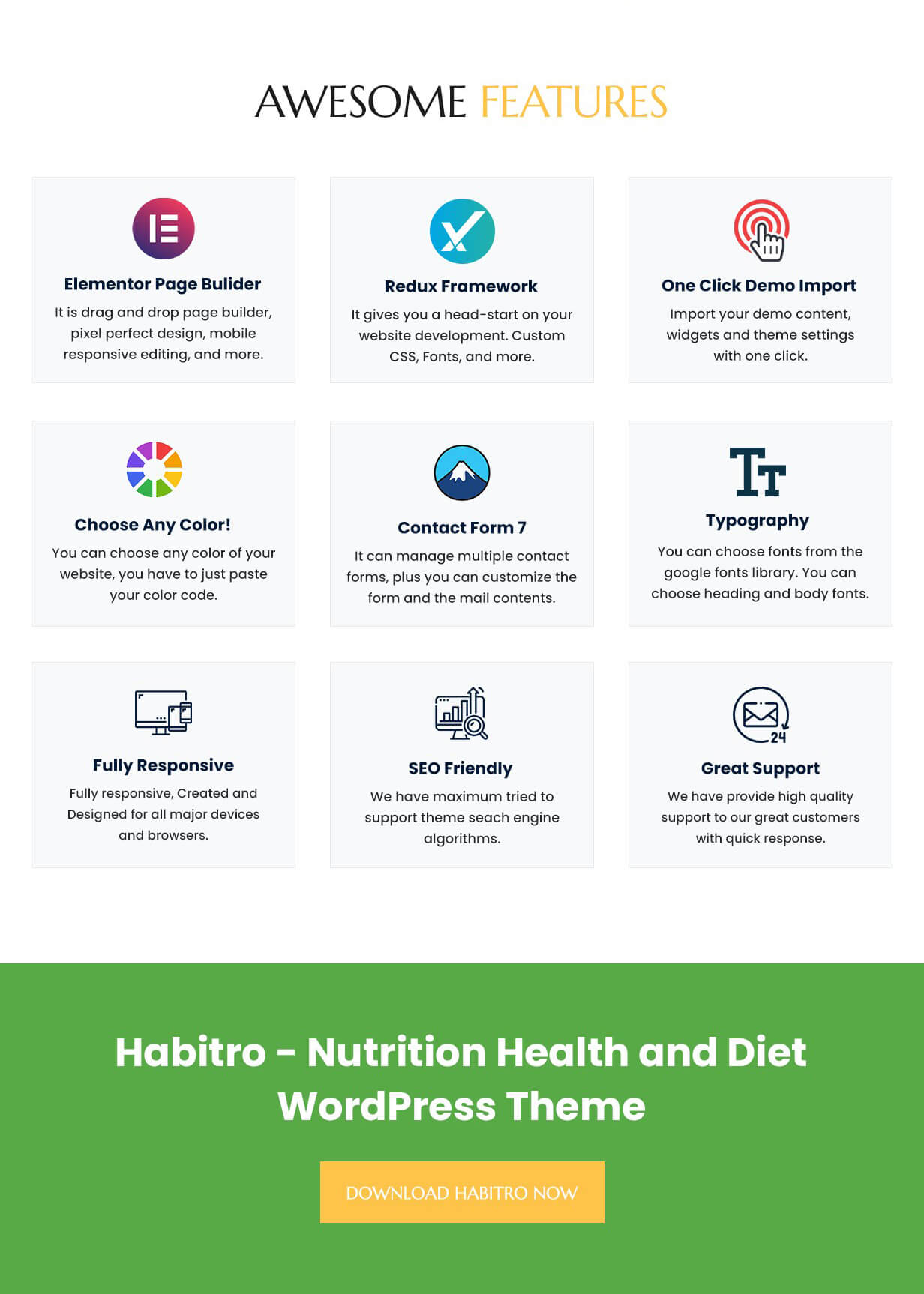 Habitro - Nutrition Health and Diet WordPress Theme