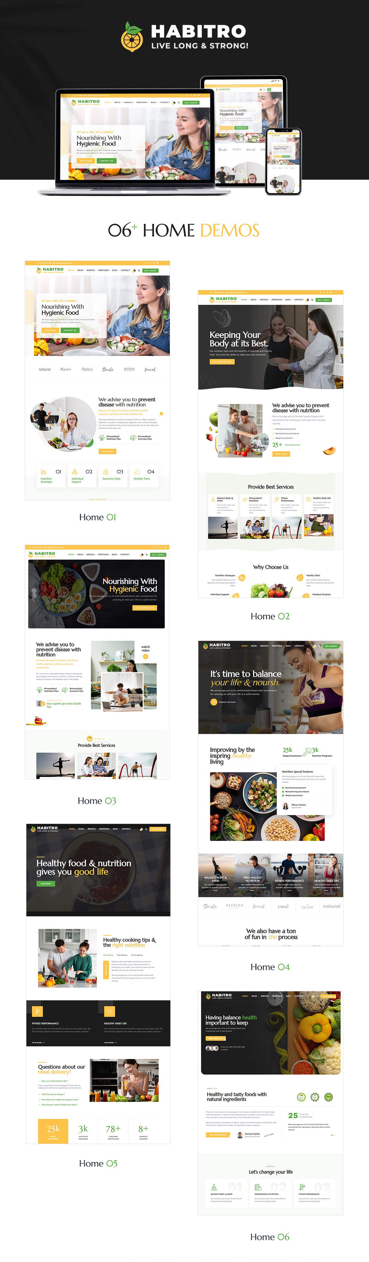 Habitro - Nutrition Health and Diet WordPress Theme